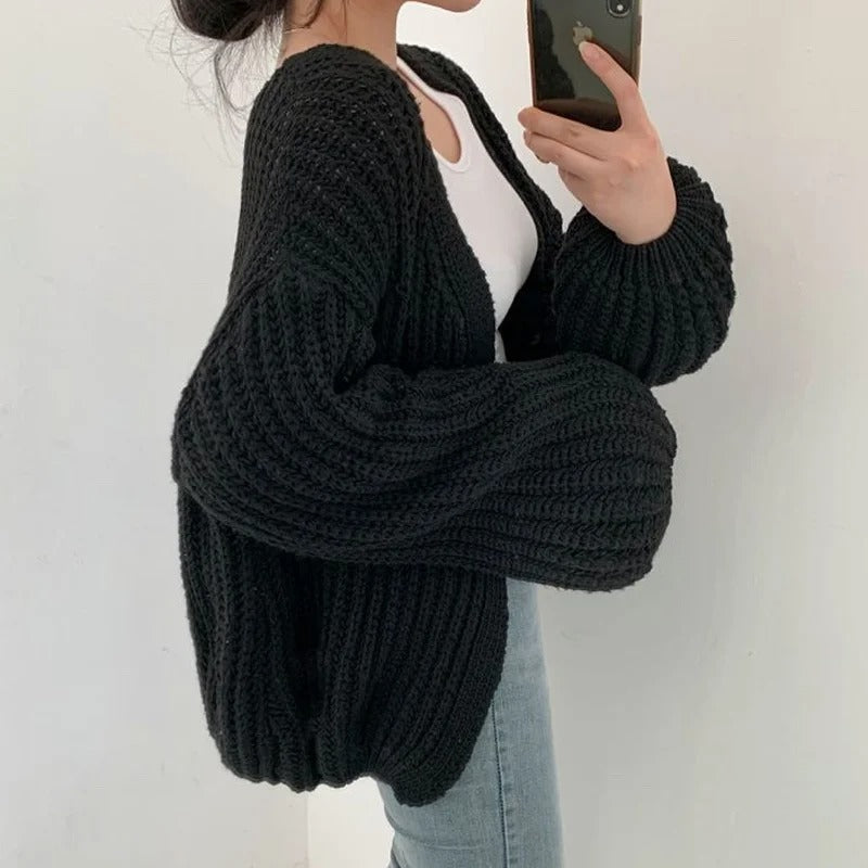 Damesvest met vintage lantaarnmouwen