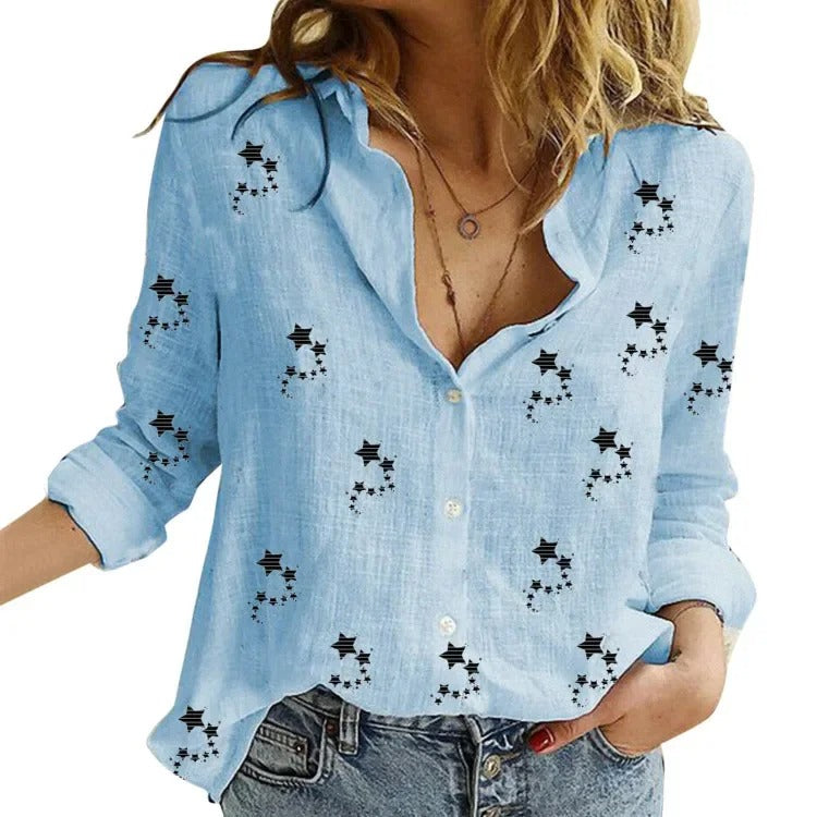 Dames Vintage Katoenen Linnen Casual T-shirts