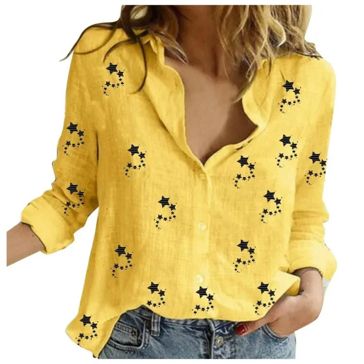 Dames Vintage Katoenen Linnen Casual T-shirts