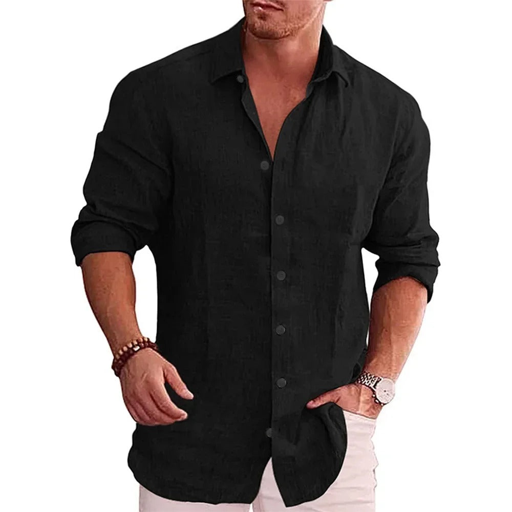 Casual linnen poloshirt voor heren