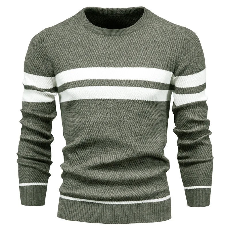 Herenpatchwork trui met lange mouwen