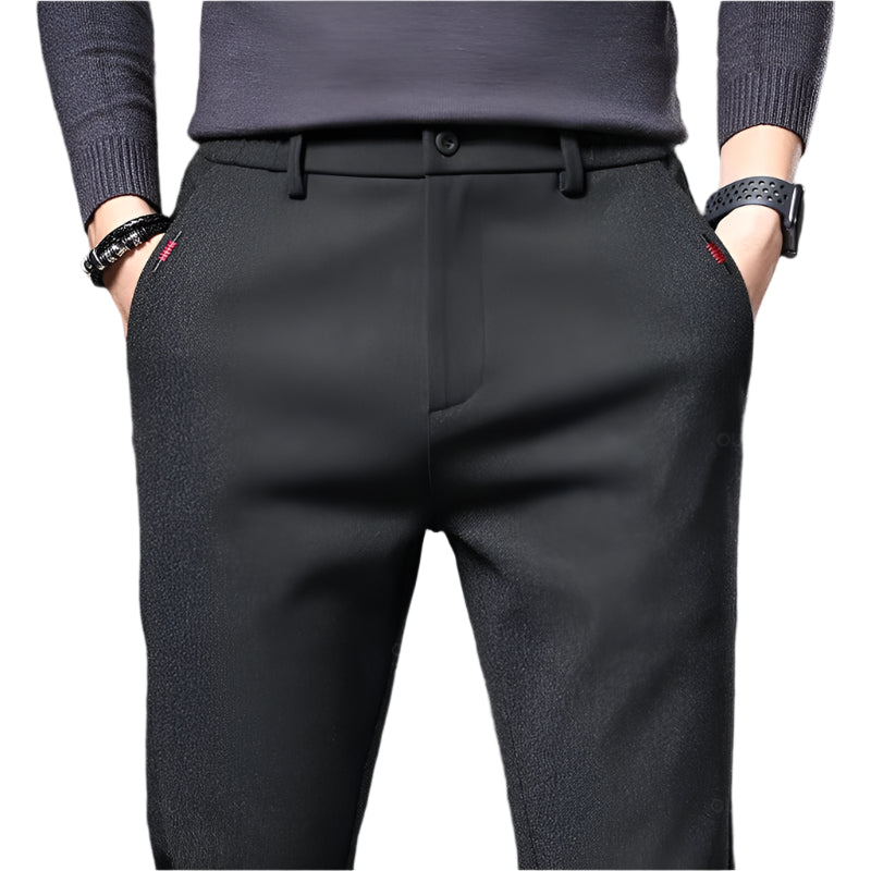 Heren slim fit katoenen broek