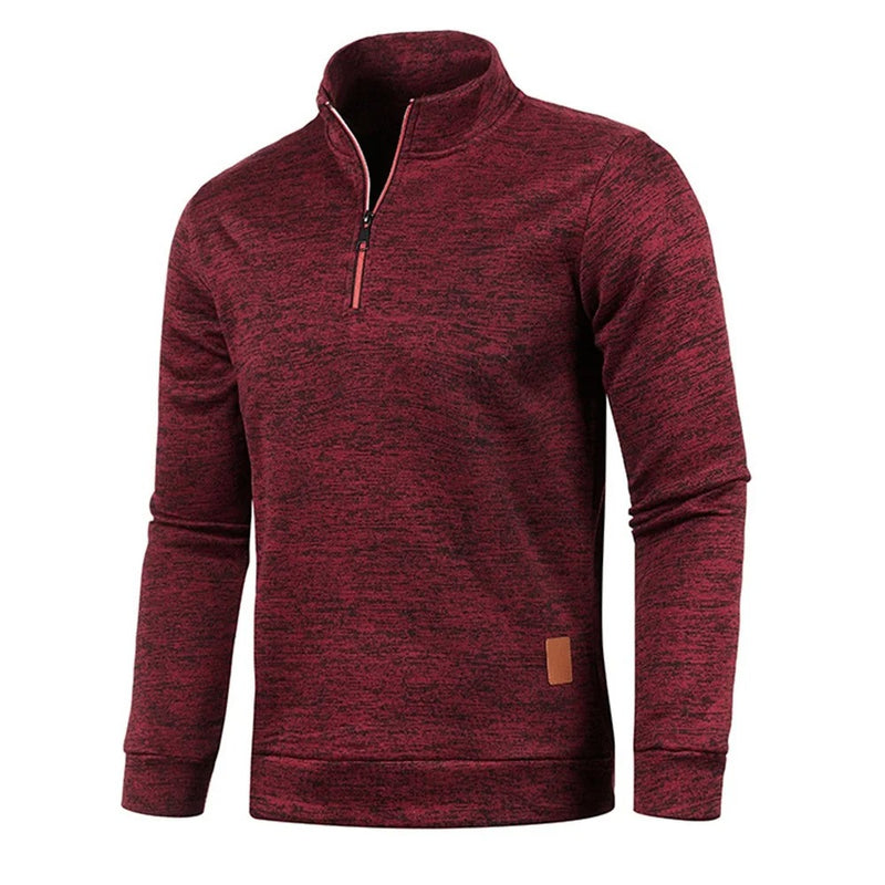 Heren Turtleneck Sweatshirt met halve rits