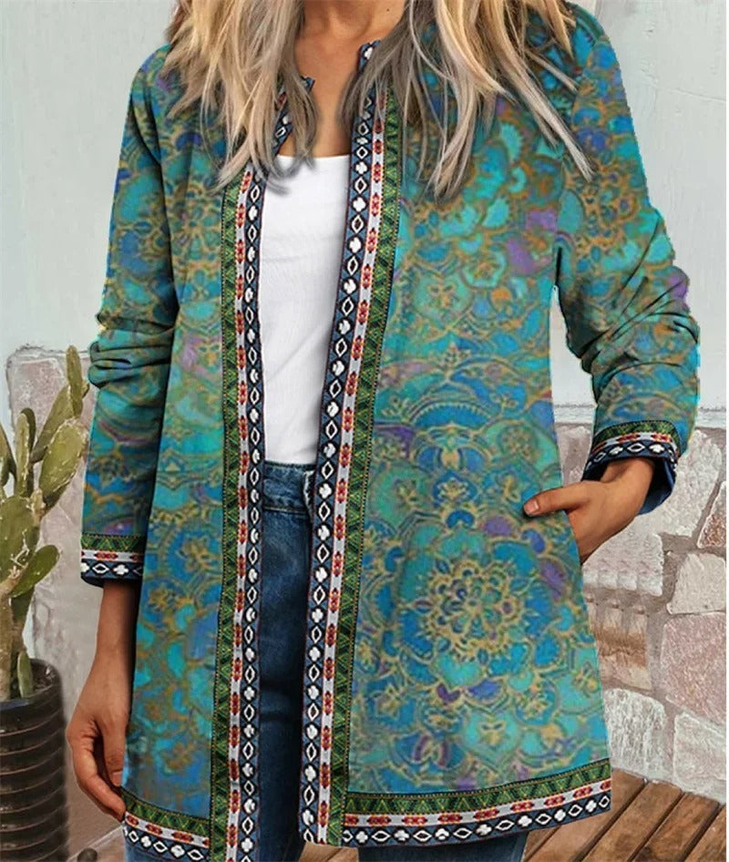 Damesvest met etnische print