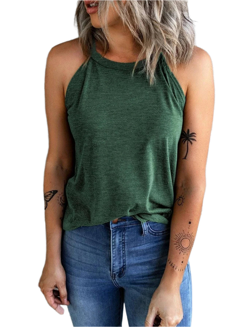 Dames mouwloze halter tanktop