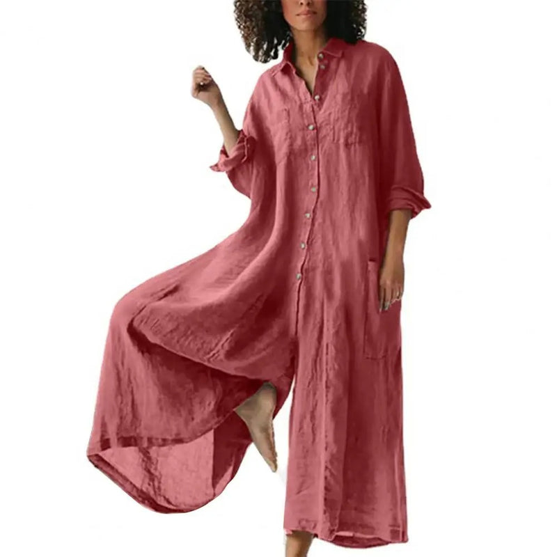 Dames Jumpsuit Oversized Katoen Linnen