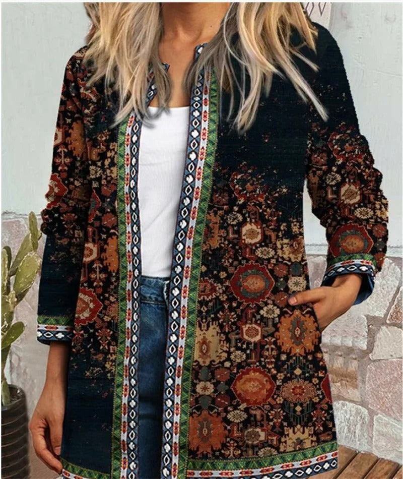 Damesvest met etnische print