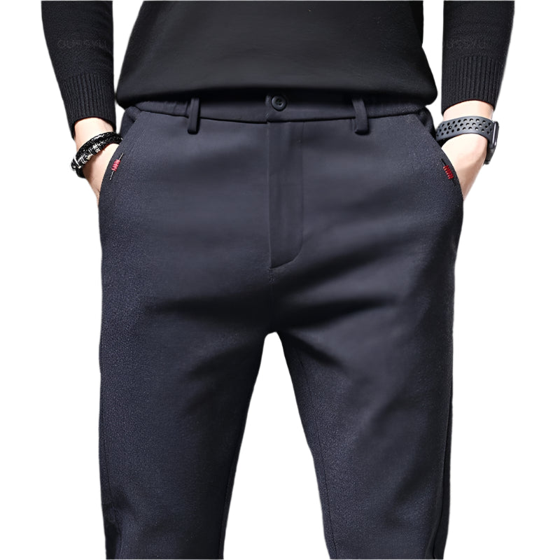 Heren slim fit katoenen broek
