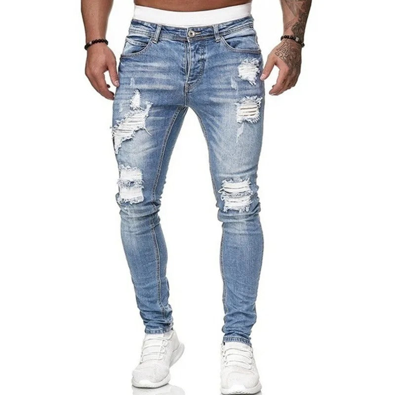 Skinny jeans met scheuren voor heren