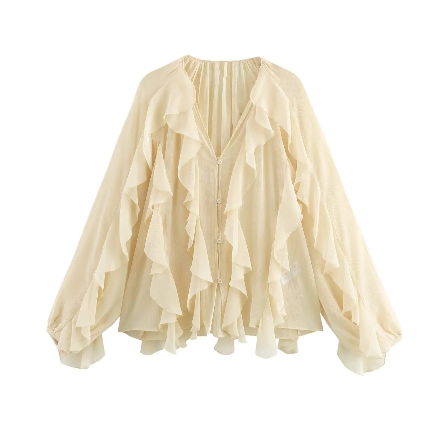 Dames doorschijnende gelaagde blouse