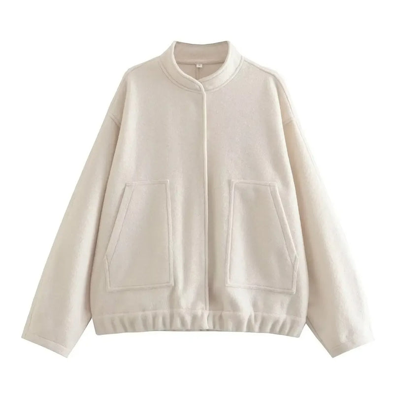 Tweed oversized bomberjack voor dames