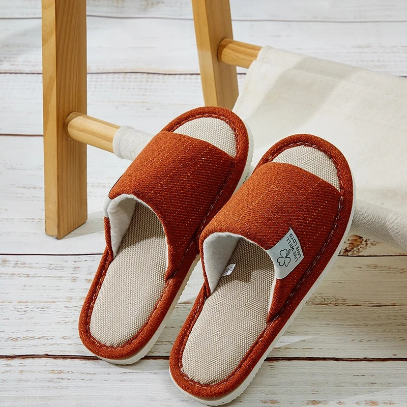 Heren linnen huisslippers