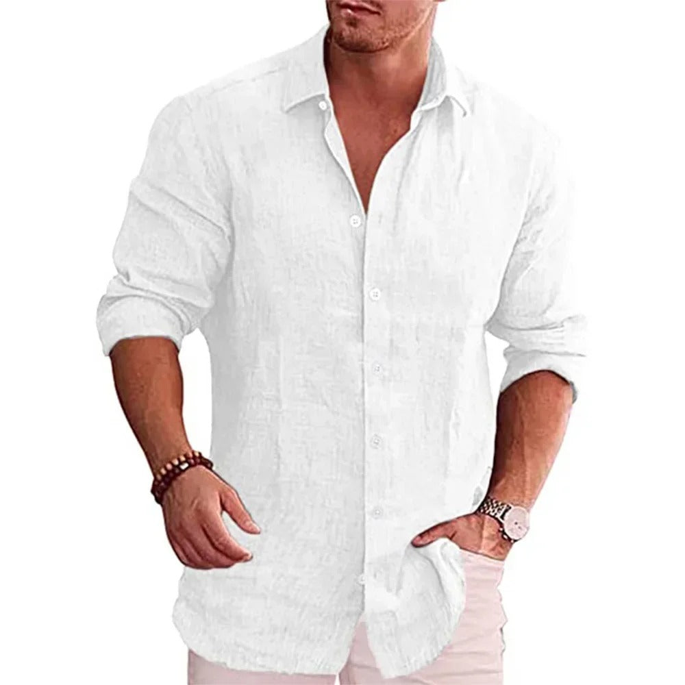Casual linnen poloshirt voor heren