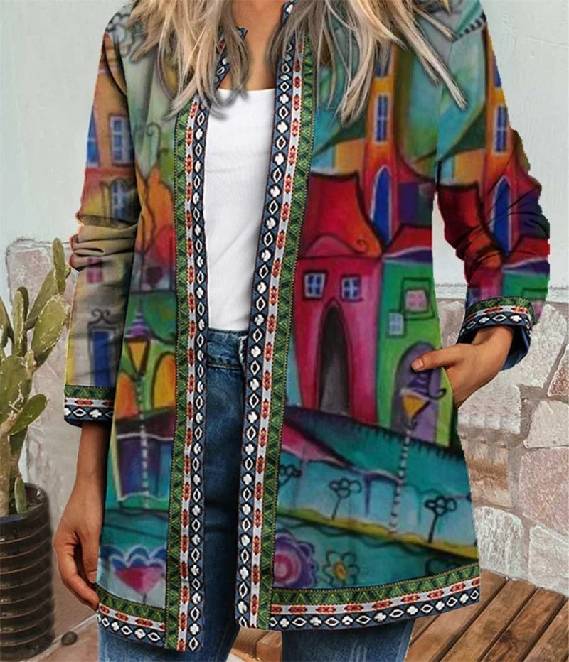 Damesvest met etnische print