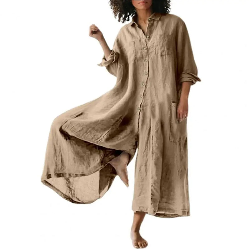 Dames Jumpsuit Oversized Katoen Linnen