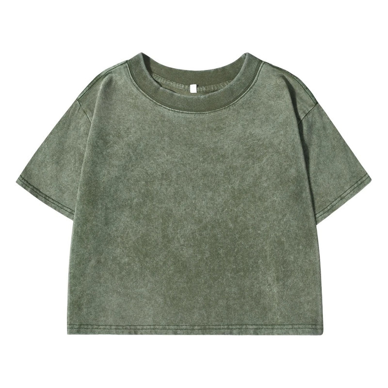 Effen Slim Washed T-shirt voor Dames