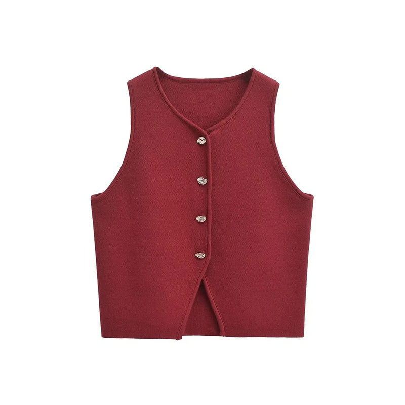 Cropped gebreid vest voor dames