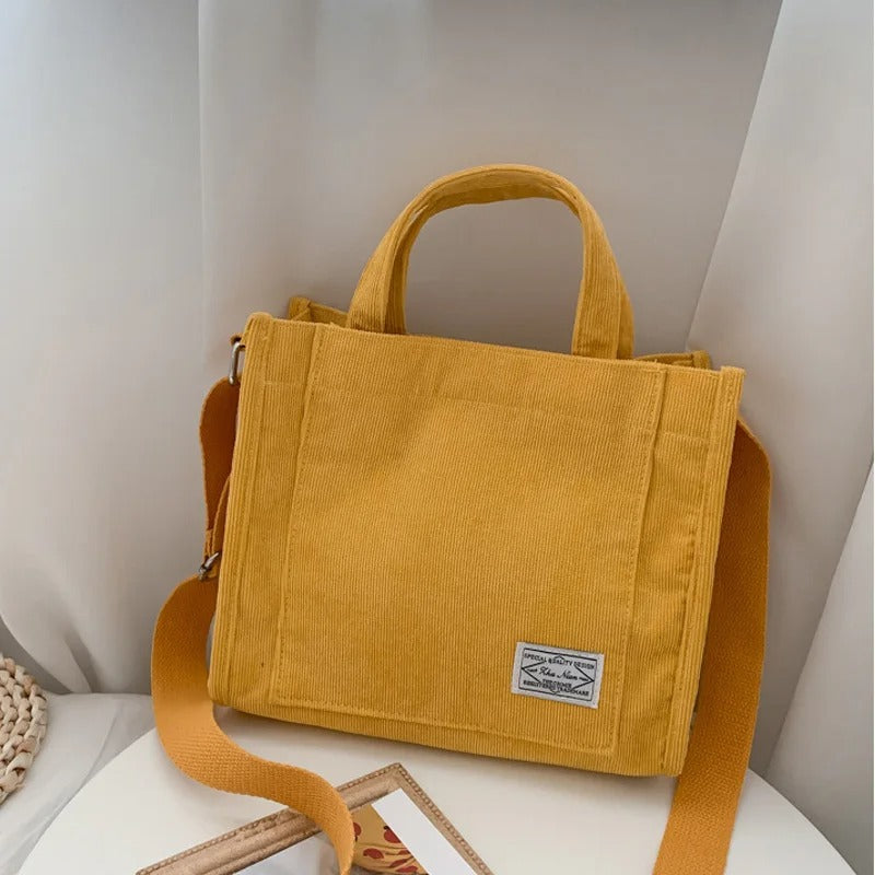 Dames Corduroy Vierkante Handtas