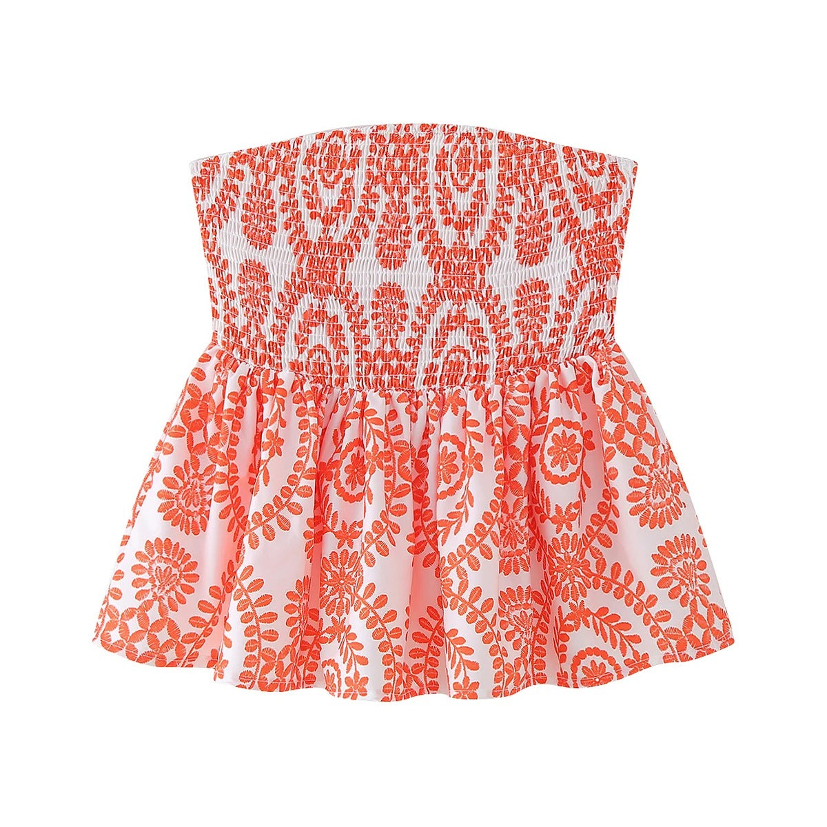 Crop top met bloemenprint en ruches