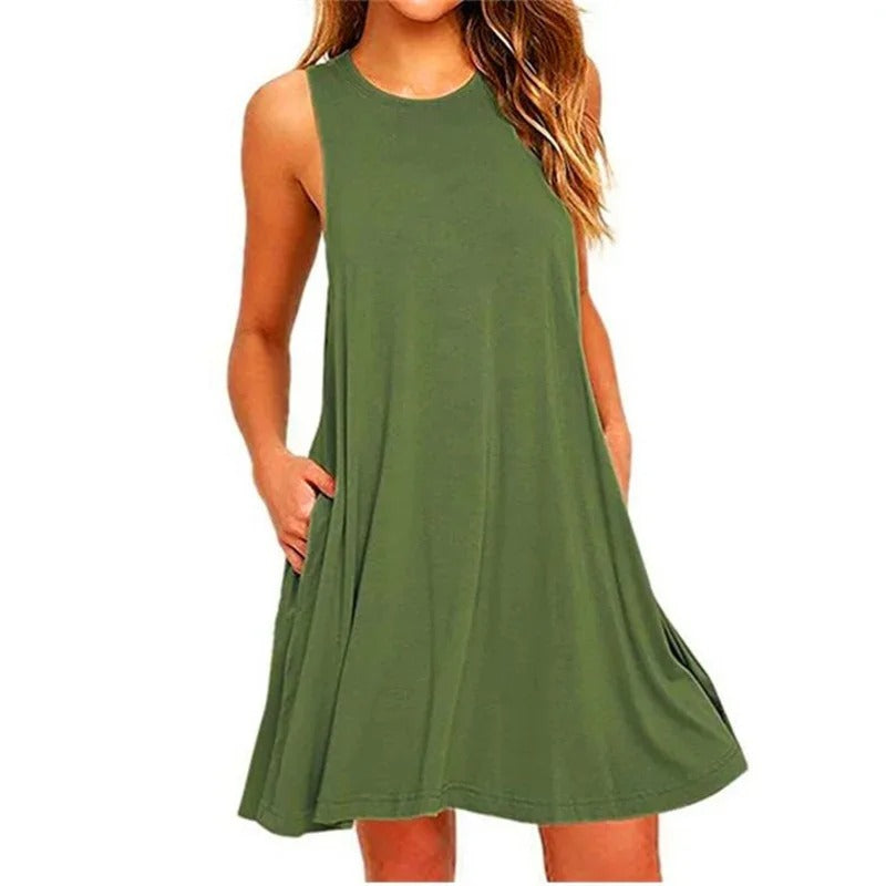 Casual geplooide t-shirtjurk voor dames