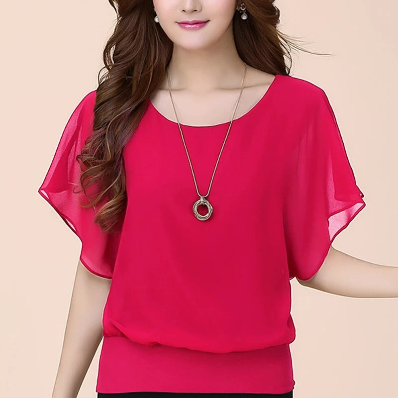 Vrouwen Ruffles mouwen Chiffon Blouse