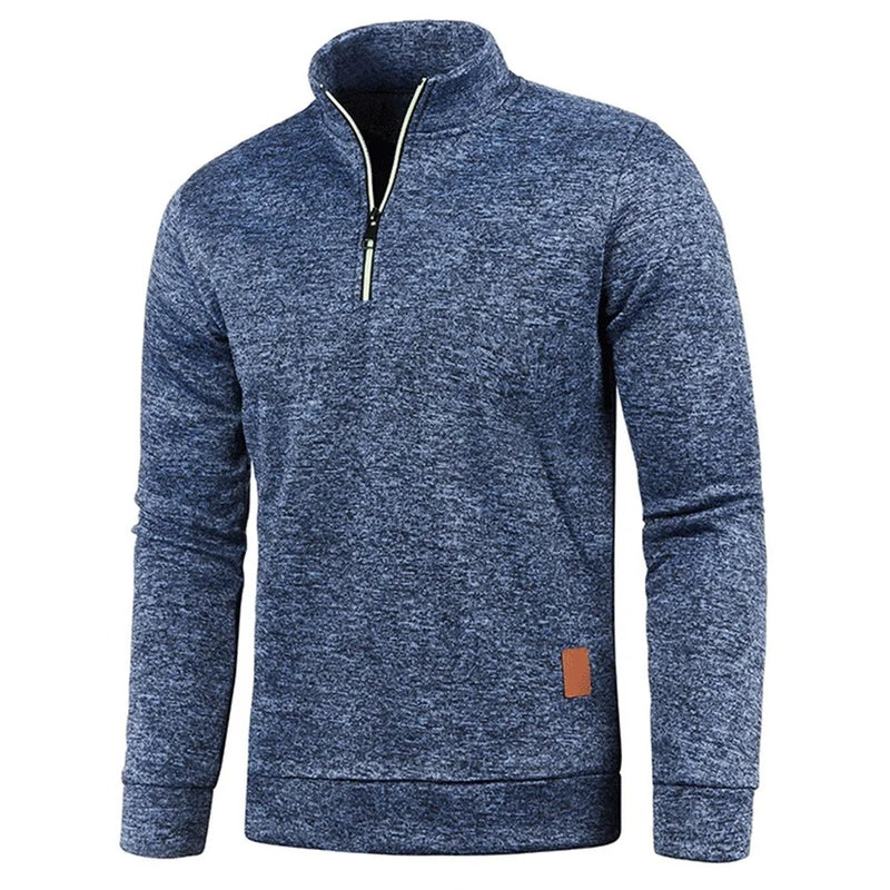 Heren Turtleneck Sweatshirt met halve rits