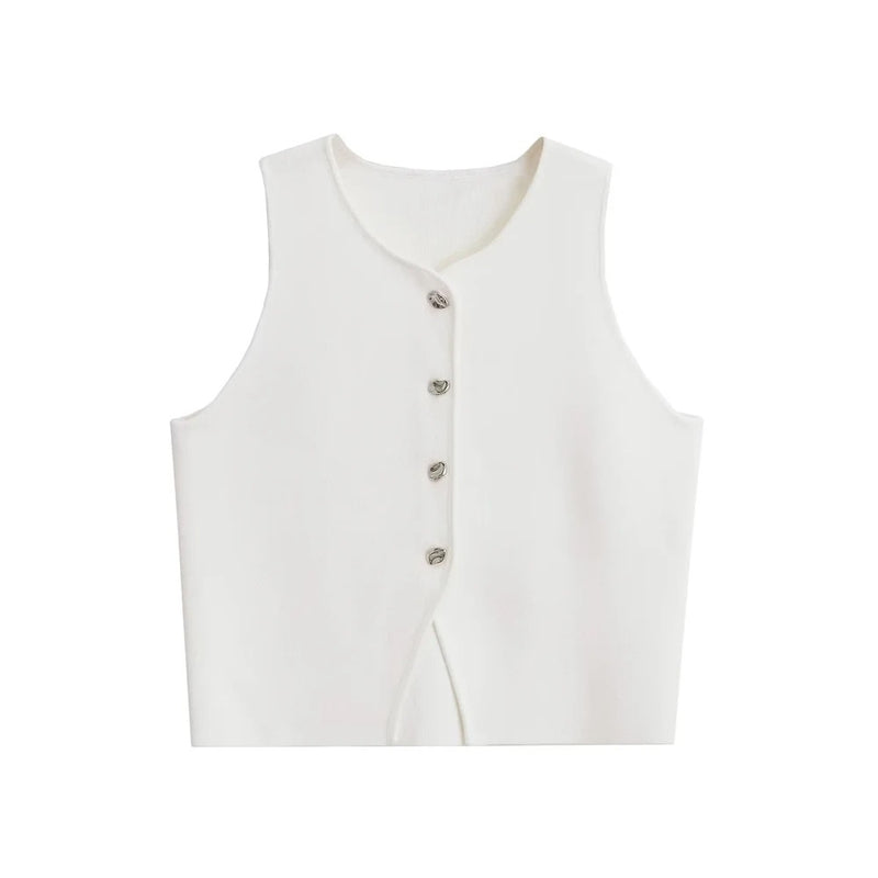 Cropped gebreid vest voor dames