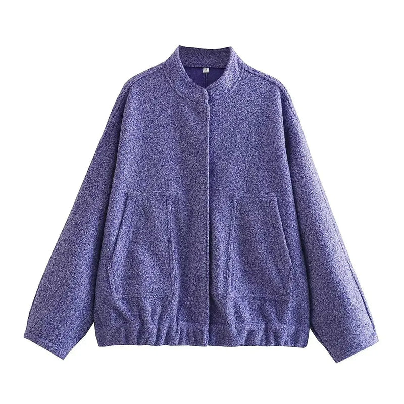 Tweed oversized bomberjack voor dames