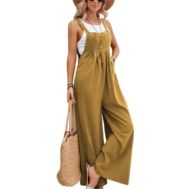 Baggy Bib-jumpsuit met wijde pijpen voor dames