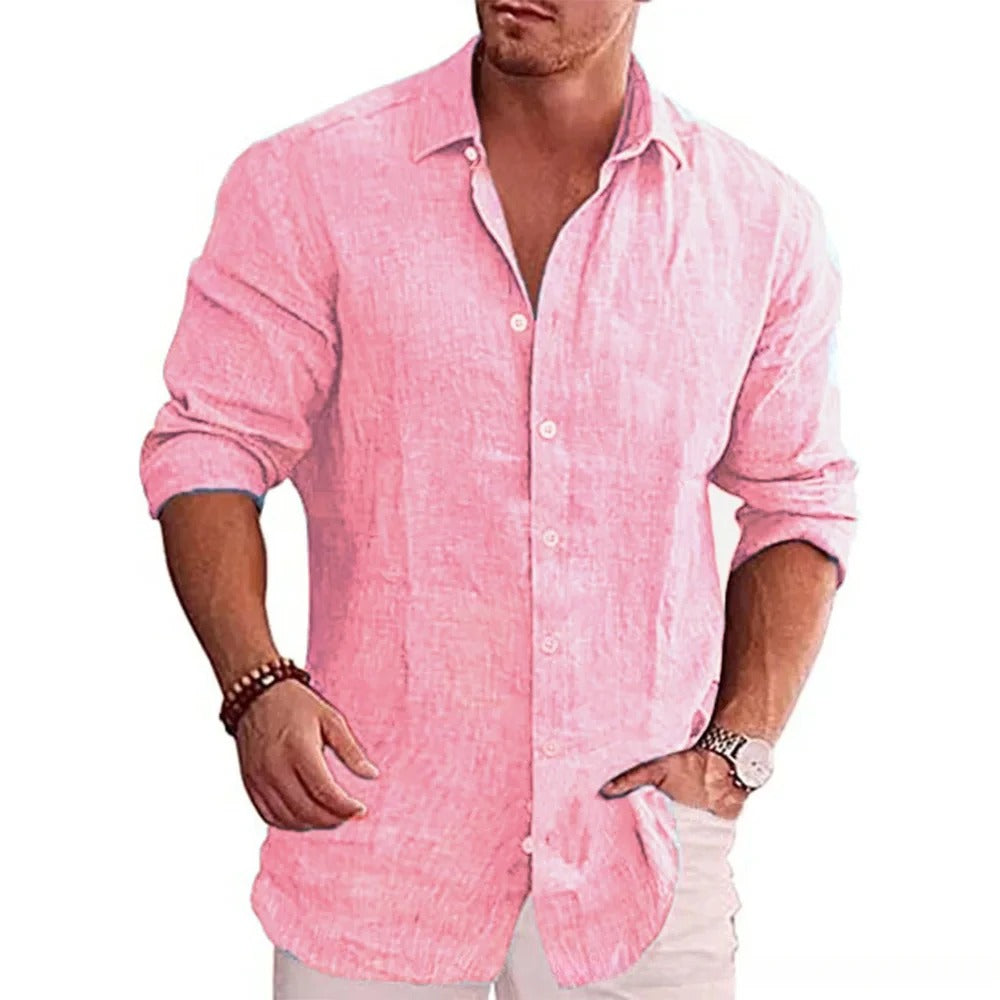 Casual linnen poloshirt voor heren