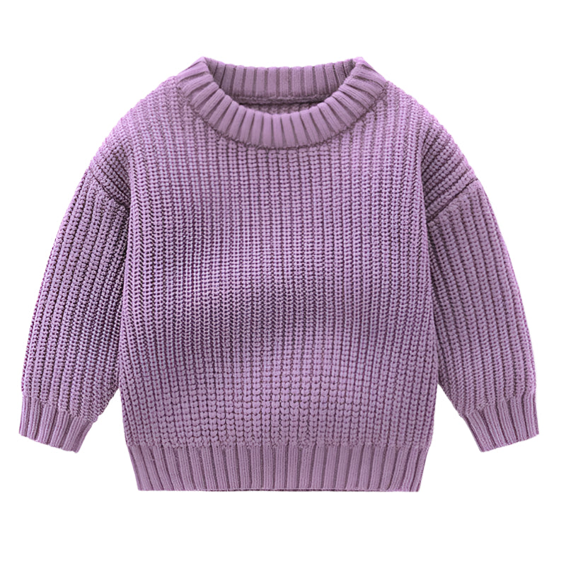 Kinderen effen kleur gebreide trui