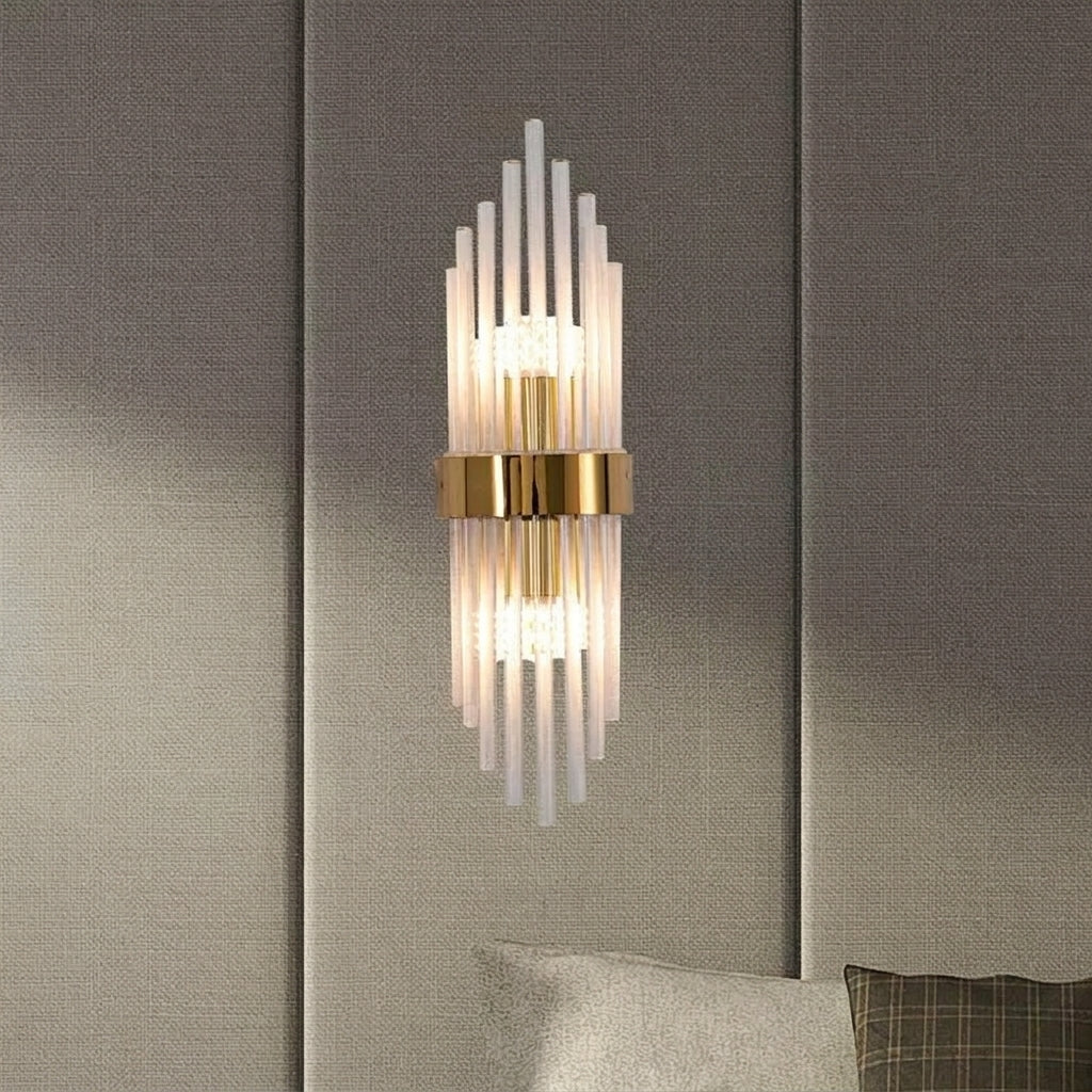 Wandlamp met Kristallen Accenten en Gouden Details