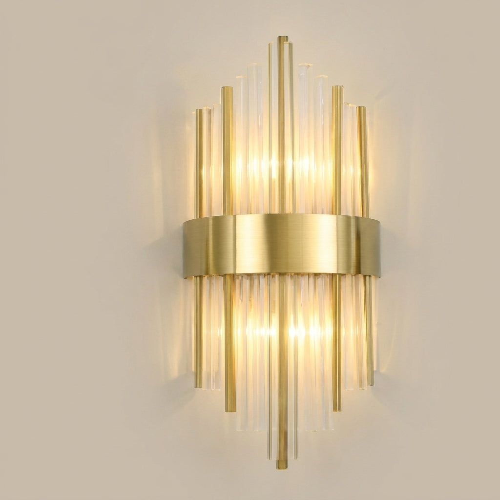 Wandlamp met Kristallen Accenten en Gouden Details