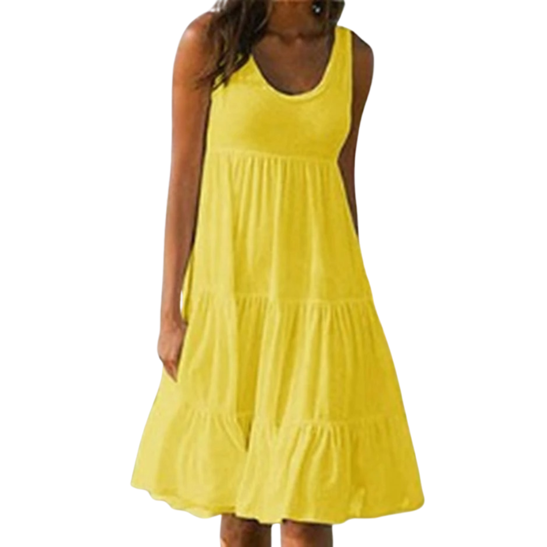 Boho mini-jurk met ruches voor dames