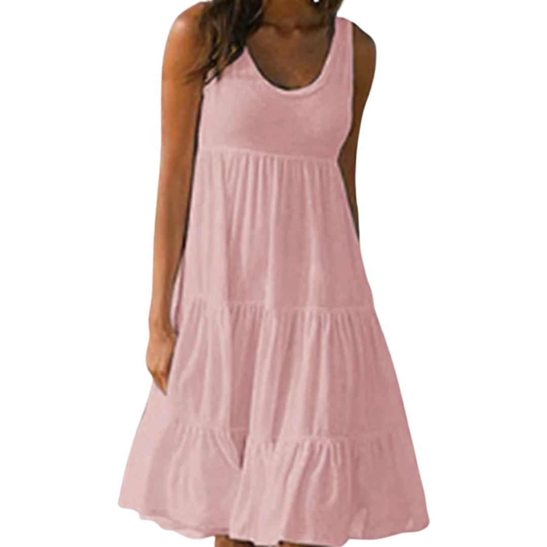 Boho mini-jurk met ruches voor dames