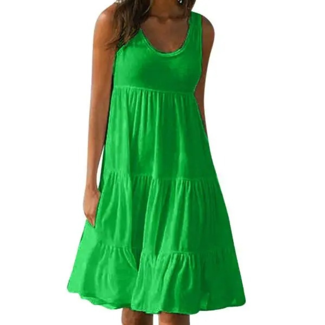 Boho mini-jurk met ruches voor dames