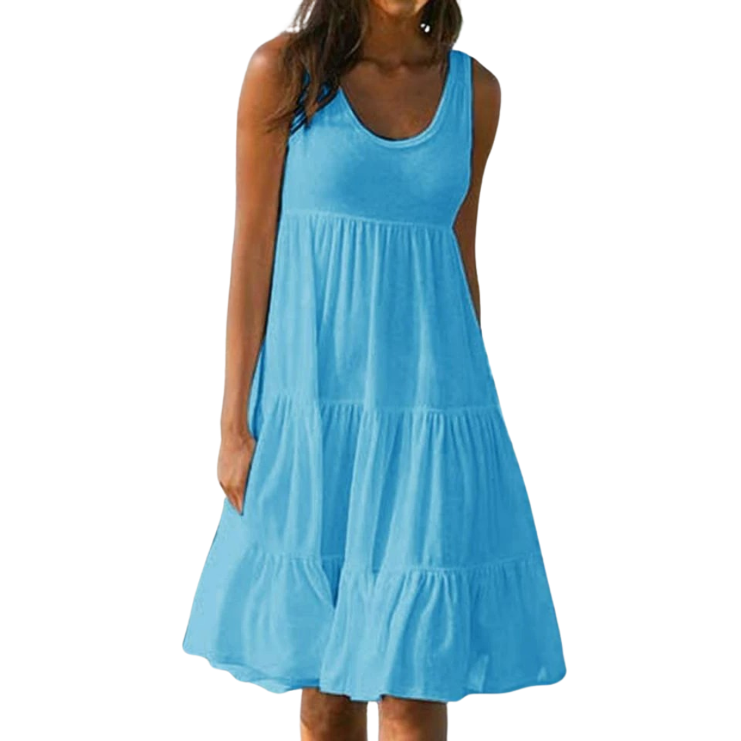 Boho mini-jurk met ruches voor dames