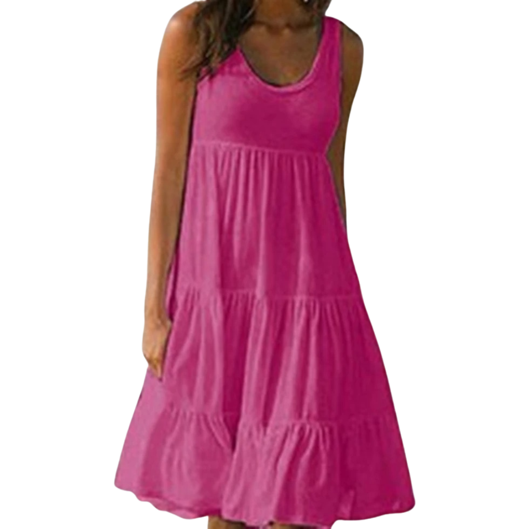 Boho mini-jurk met ruches voor dames