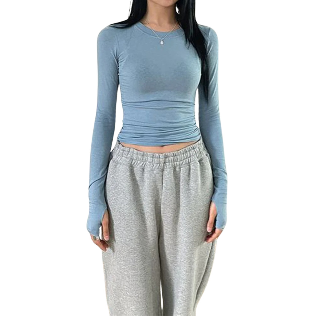 Dames Slim Fit Ronde Hals Tops