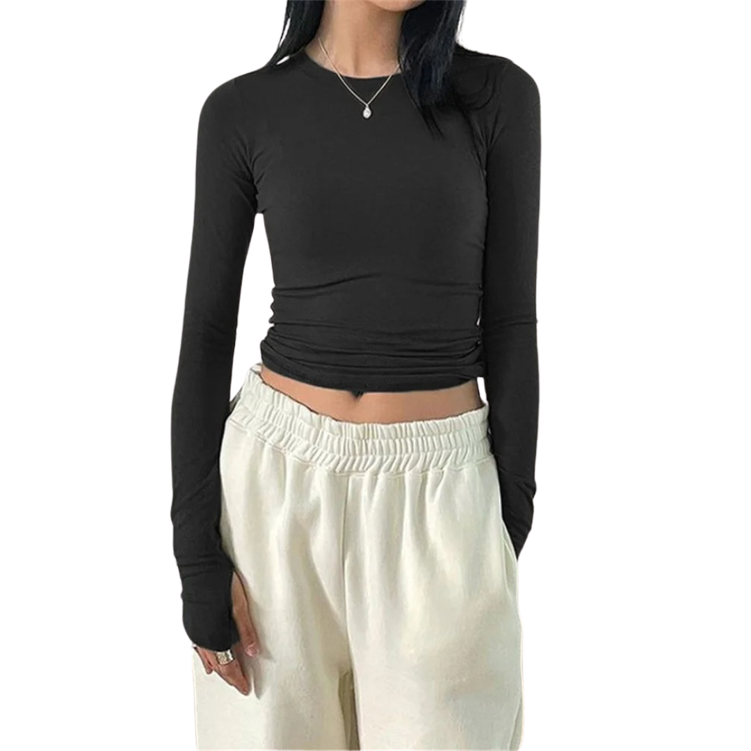 Dames Slim Fit Ronde Hals Tops