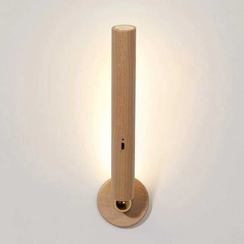LED 360° draaibare houten wandlamp