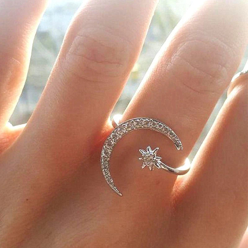 Halve maan ster ring