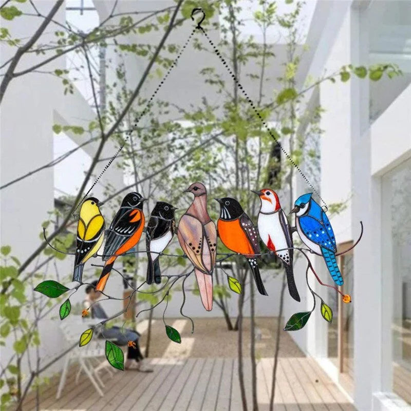 Gebrandschilderd glas vogel Suncatcher
