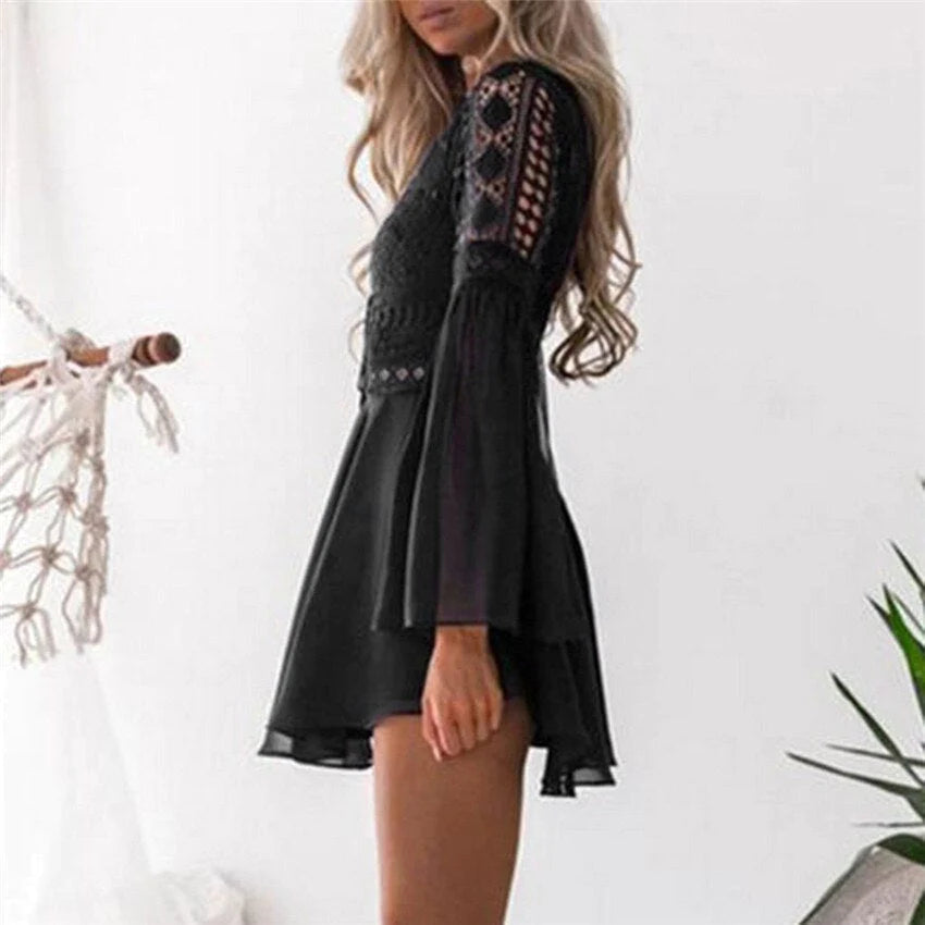 Boho Chic Kanten Jurk