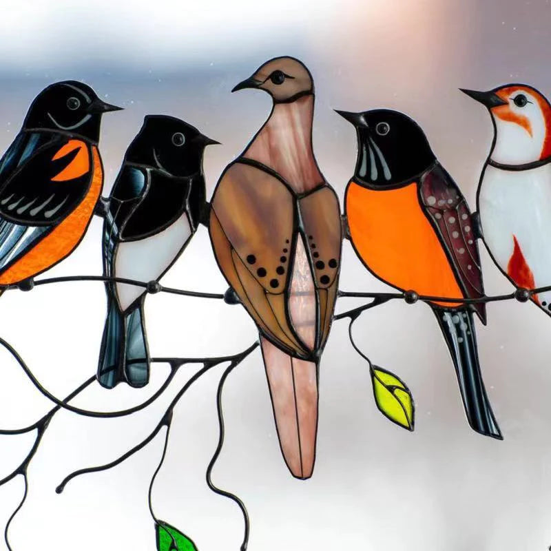 Gebrandschilderd glas vogel Suncatcher