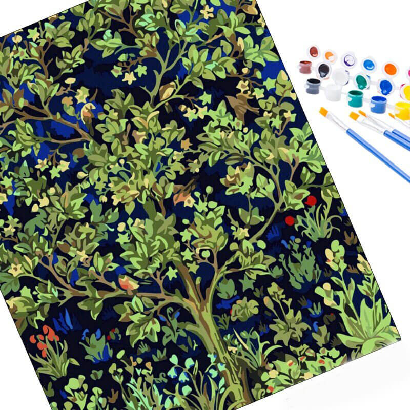 Groene boom verf op nummertjes kit