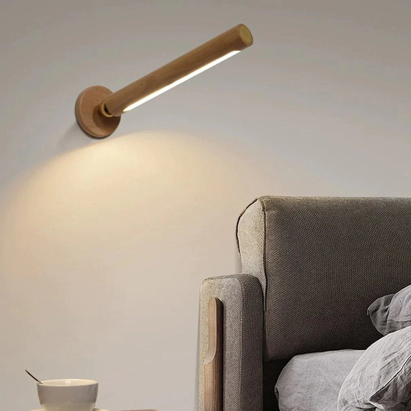 LED 360° draaibare houten wandlamp
