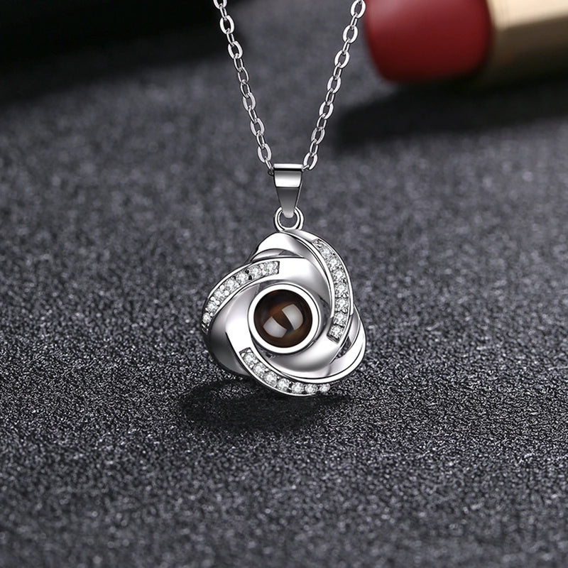 Gepersonaliseerde Rose Foto Projectie Ketting