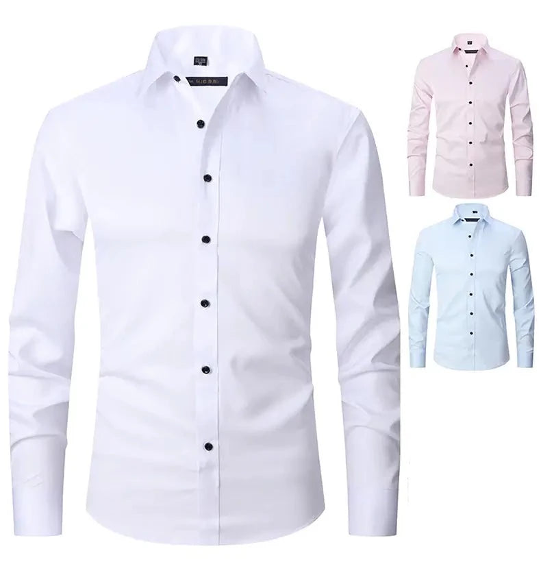 Heren Anti-Kreuk Slim Fit Dress Shirt