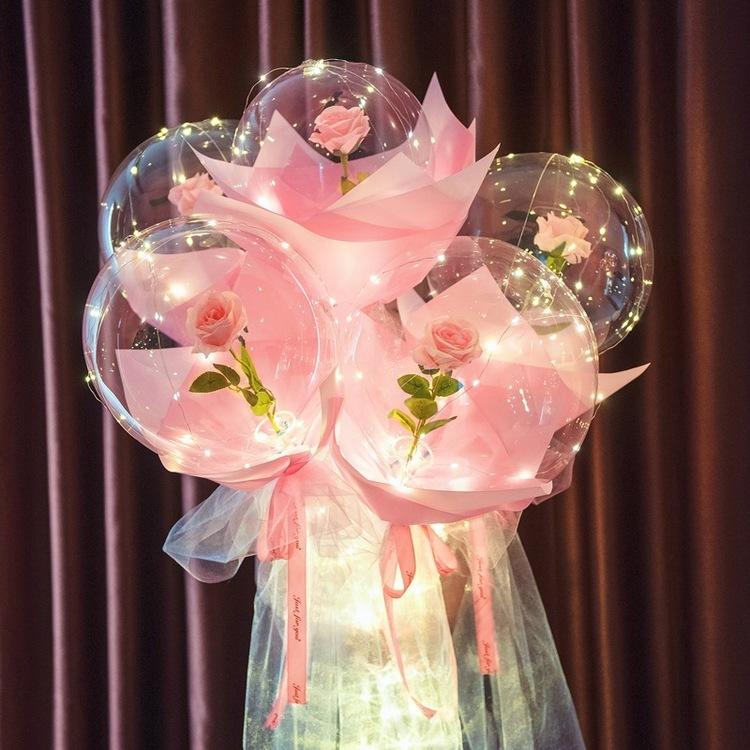 LED Lichtgevende Ballon Rozenboeket (Doe-het-zelf pakket)